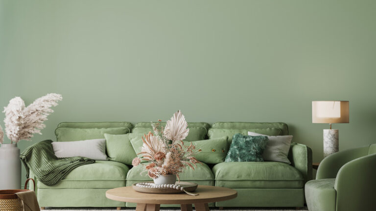 Sage green walls