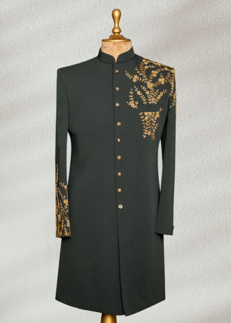 Stylish Black Sherwani for Groom: Perfect for Your Big Day